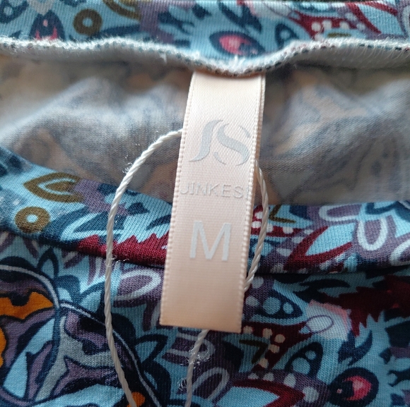 Jenkesi Women's Blue Artsy Mandala Print Twist Front Crop Top Size M - Picture 5 of 11